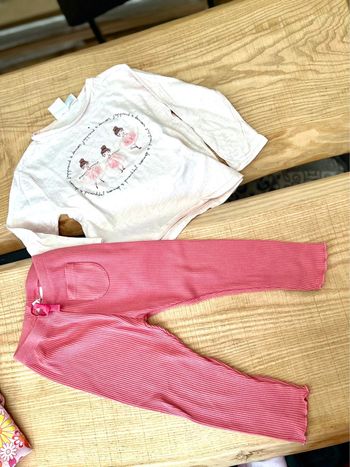 Ensemble Zara 2-3 ans t-shirt legging ballerine danseuse rose pantalon