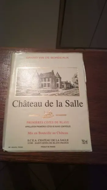 étiquette de vin château de la salle première côte de Blaye -