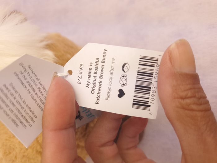 Bashful Patchwork Brown Bunny Jellycat retired lapin original medium BAS3PWB Nwt - photo numéro 4