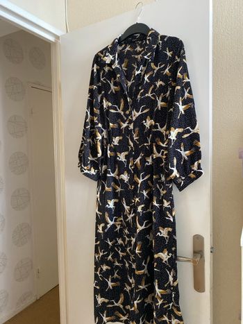 Robe demi saison noir et camel taille l
