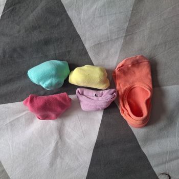 Lot 5 chaussettes invisible colorées pour femme - Taille 36-39 - Neuf - Primark