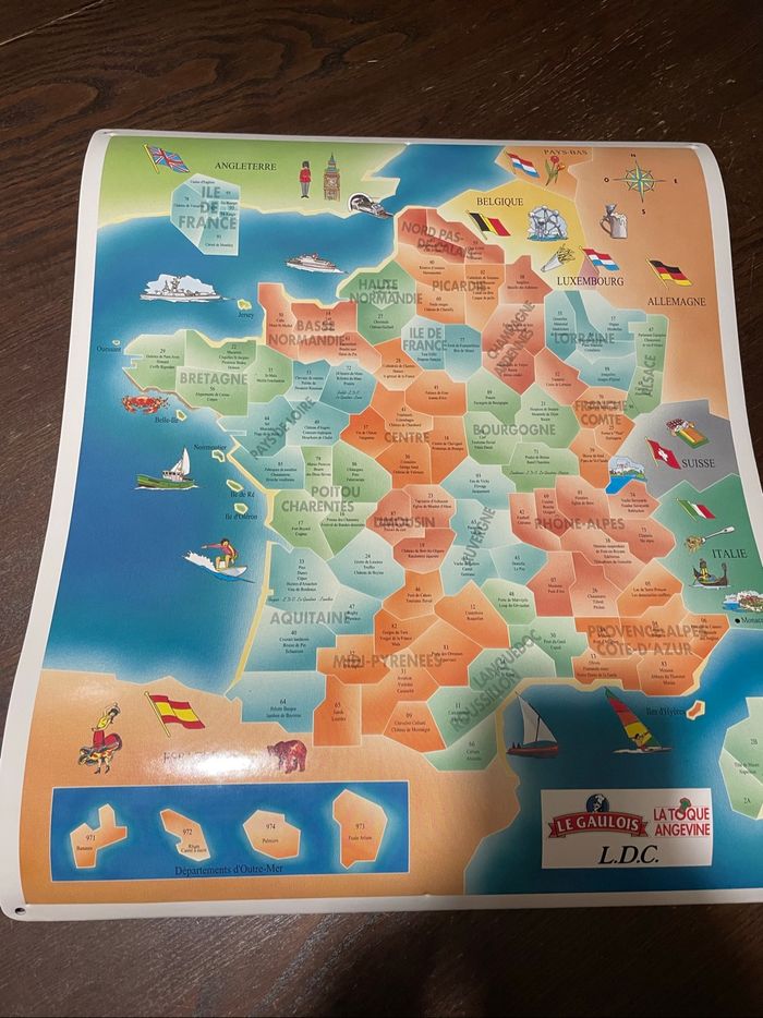 Carte de France aimante le gaulois