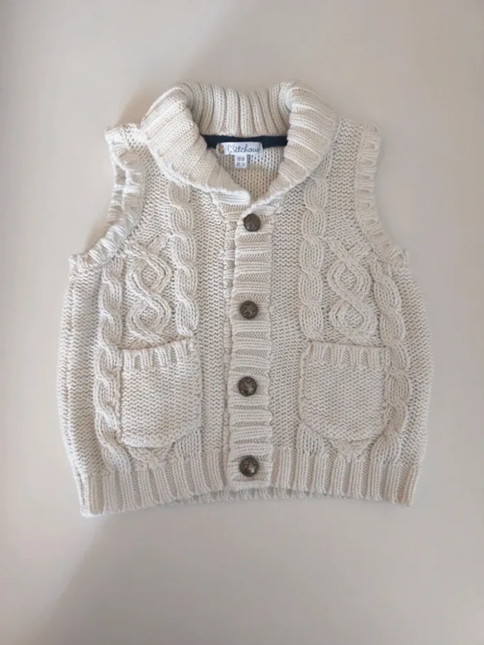 Joli gilet sans manche grosse maille