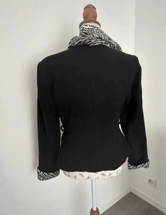Sinéquanone veste noire avec col amovible vintage - photo numéro 5