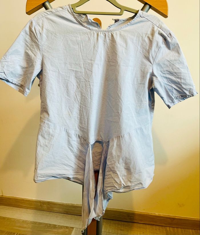 Top bleu clair Promod avec lien à nouer - Taille 34 - Très bon état - photo numéro 3