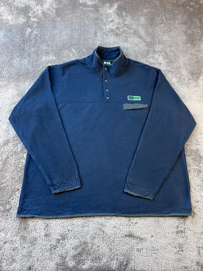 Pull polaire universitaire Notre-Dame Russell bleu marine avec logo brodé – Taille XXL