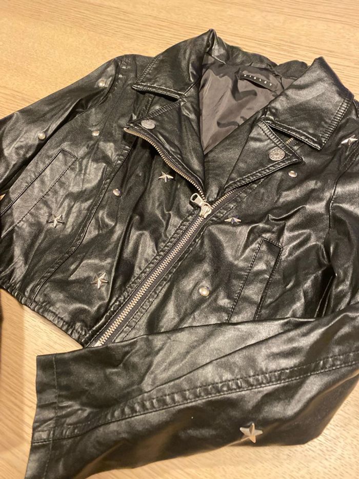 Veste imitation cuir Sisley taille 10-11 ans - photo numéro 2