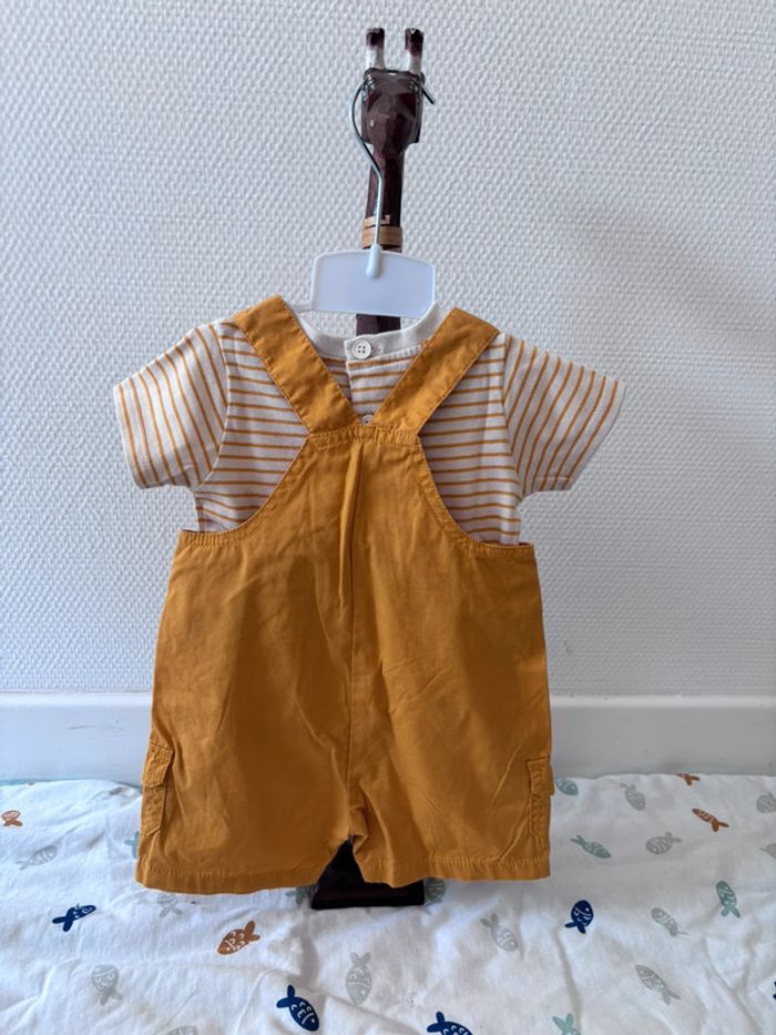 Ensemble salopette short garçon 3 mois - photo numéro 3