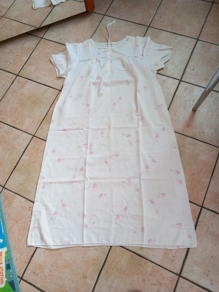 👵chemise de nuit T48 polyester rose