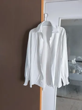 Chemise ouverte blanche femme XL
