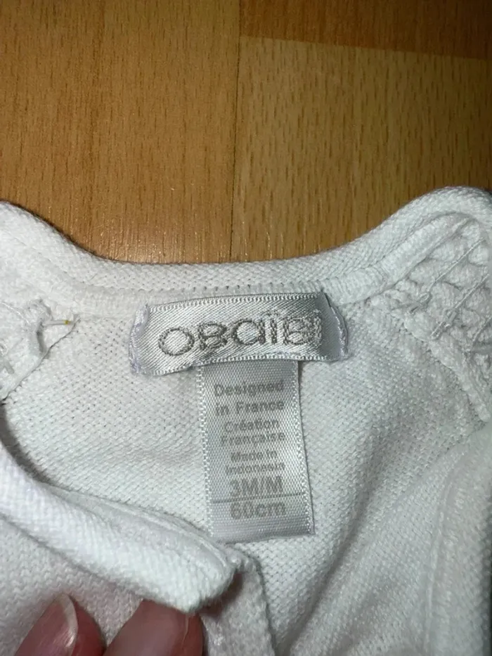 Gilet manches courtes bébé fille Obaïbi 3 mois - Excellent état - photo numéro 2