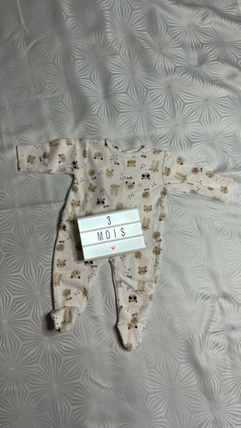 Pyjama velours mixte 3 mois