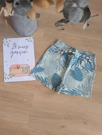 Short Pompette léger, feuilles 24 mois 2 ans
