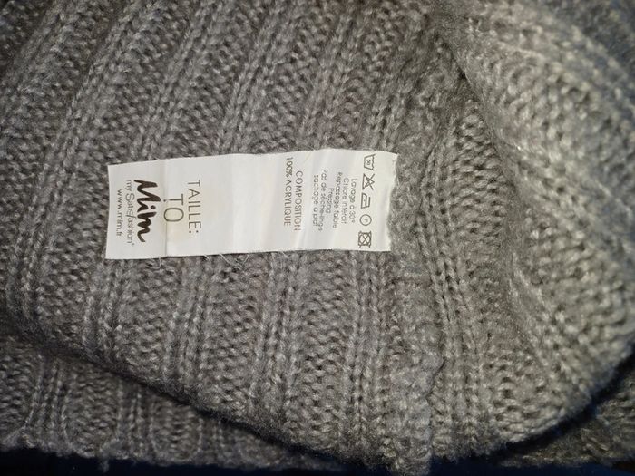 Lot de 2 pulls longs col V Mim gris perle et orange cuivré taille 0 - photo numéro 8