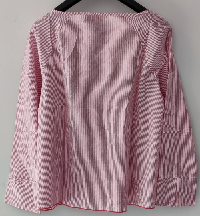 Blouse femme H&M – Taille L – Rose à rayures blanches – Très bon état - photo numéro 5