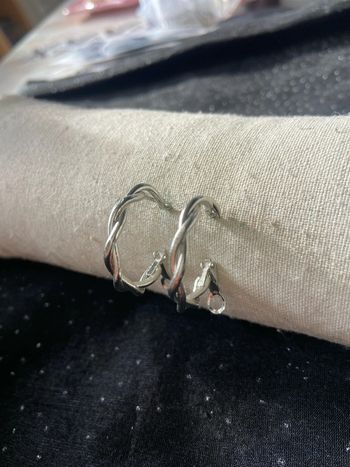 Créoles tressées argentées 28mm