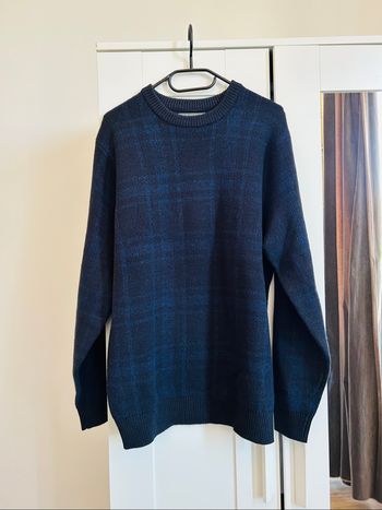Pull marine à carreaux Homme Primark Tailles M-L