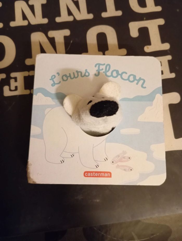 Livre marionnette L'ours Flocon TBE