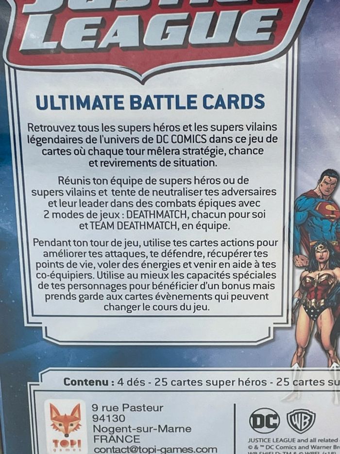 Jeu de société Justice league Ultimate Battle Cards Dc neuf - photo numéro 6