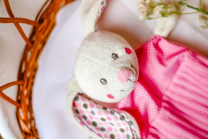 Doudou lapin pois rose - photo numéro 2