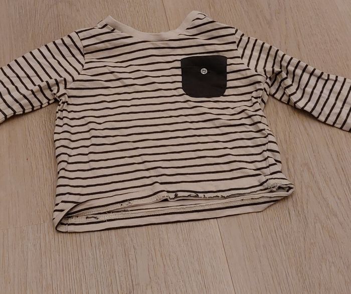Lot tee shirt manches longues sweat 9 mois - photo numéro 4