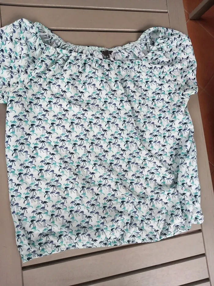 Blouse flamants bleus JBC