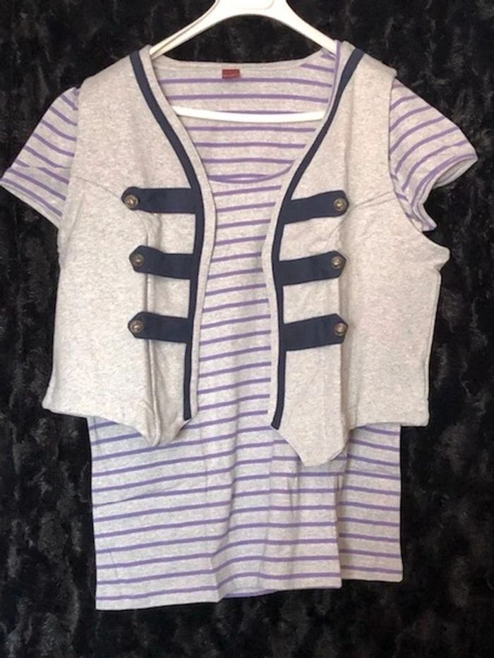 Ensemble Tee-shirt + gilet molletonné T50 - photo numéro 2