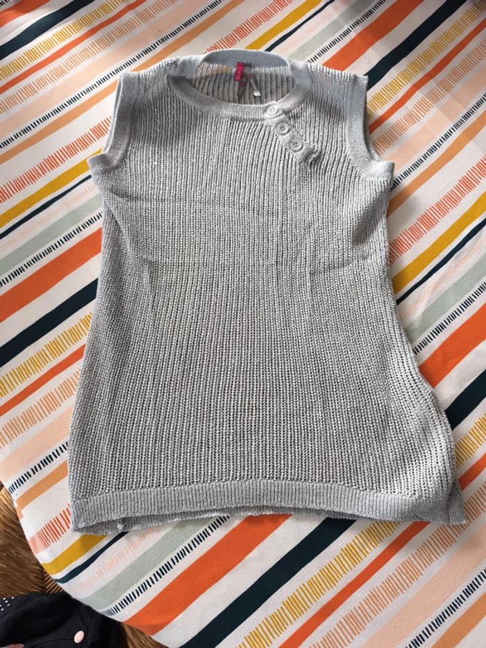 Débardeur en viscose argenté orchestra 8 ans