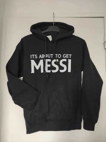 Sweat à capuche noir, taille S, foot, Messi