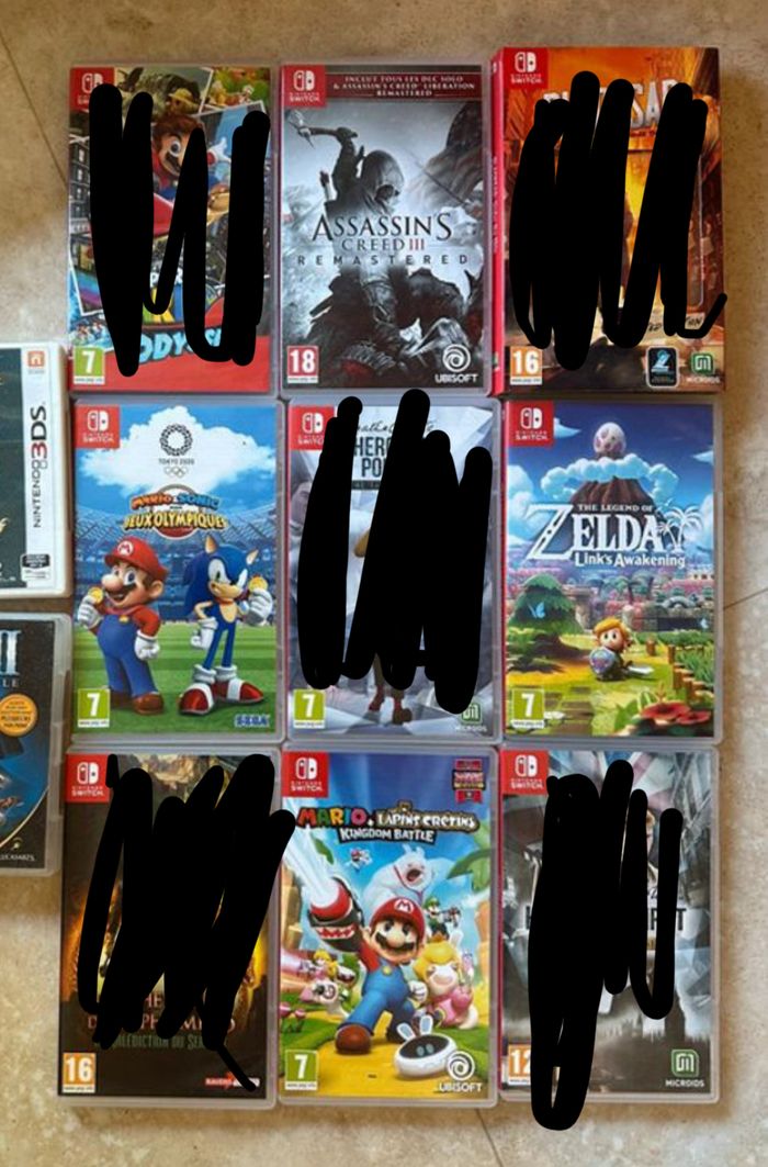 Boîtes vides nintendo switch