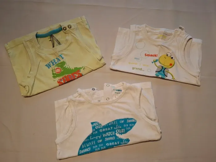 Lot vêtements (chemise t-shirt bodys short salopette) garçon 18 mois - photo numéro 3