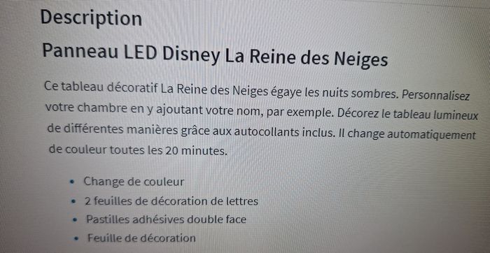 Panneau led la reine des neiges - photo numéro 5