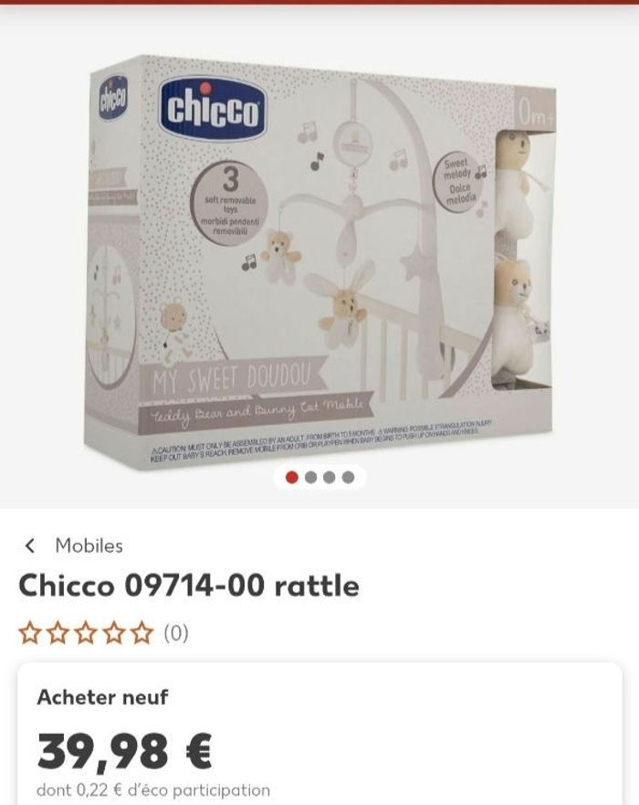 Mobile chicco doudou lapin - photo numéro 2