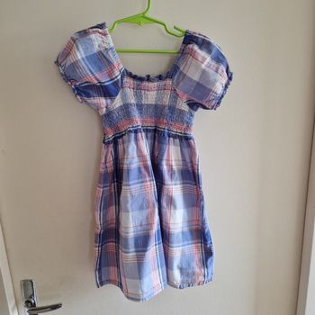 5/6 ans robes à carreaux et épaules