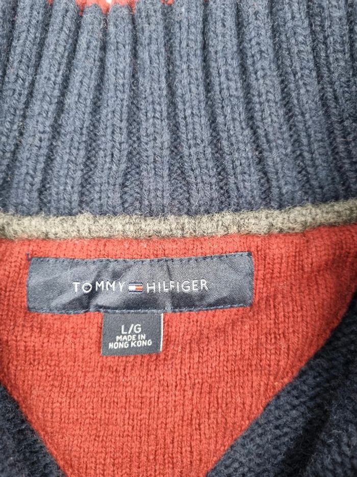 Veste zippée épaisse Tommy Hilfiger bleu marine – Taille L Homme (mesures en photos) - photo numéro 5
