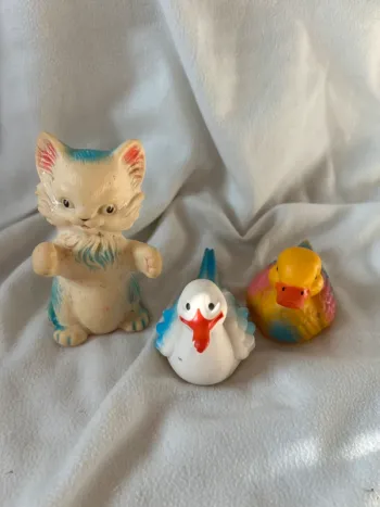 Lot de 3 pouet pouet anciens Delacoste – Made in France – jouets vintage