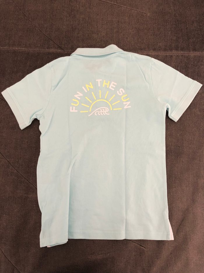 Polo t.shirt bleu clair 12ans - photo numéro 3