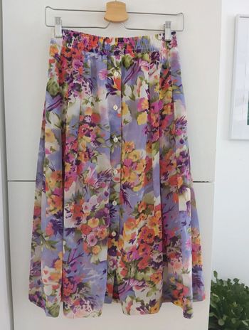 Jupe vintage voile fleuri Betty Barclay