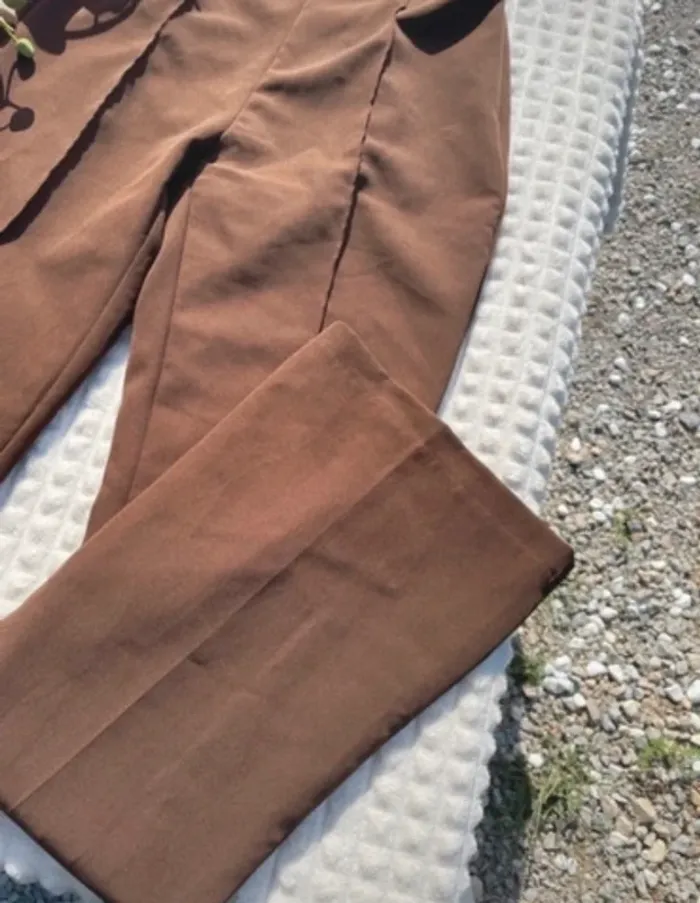 Pantalon/Tailleur à jambe large - Tally Weijl - S (36) - Marron - photo numéro 5