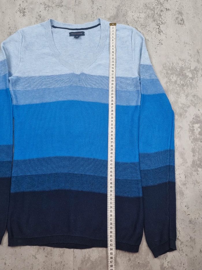 Pull col V Tommy Hilfiger dégradé de bleu, XS Femmes - photo numéro 7
