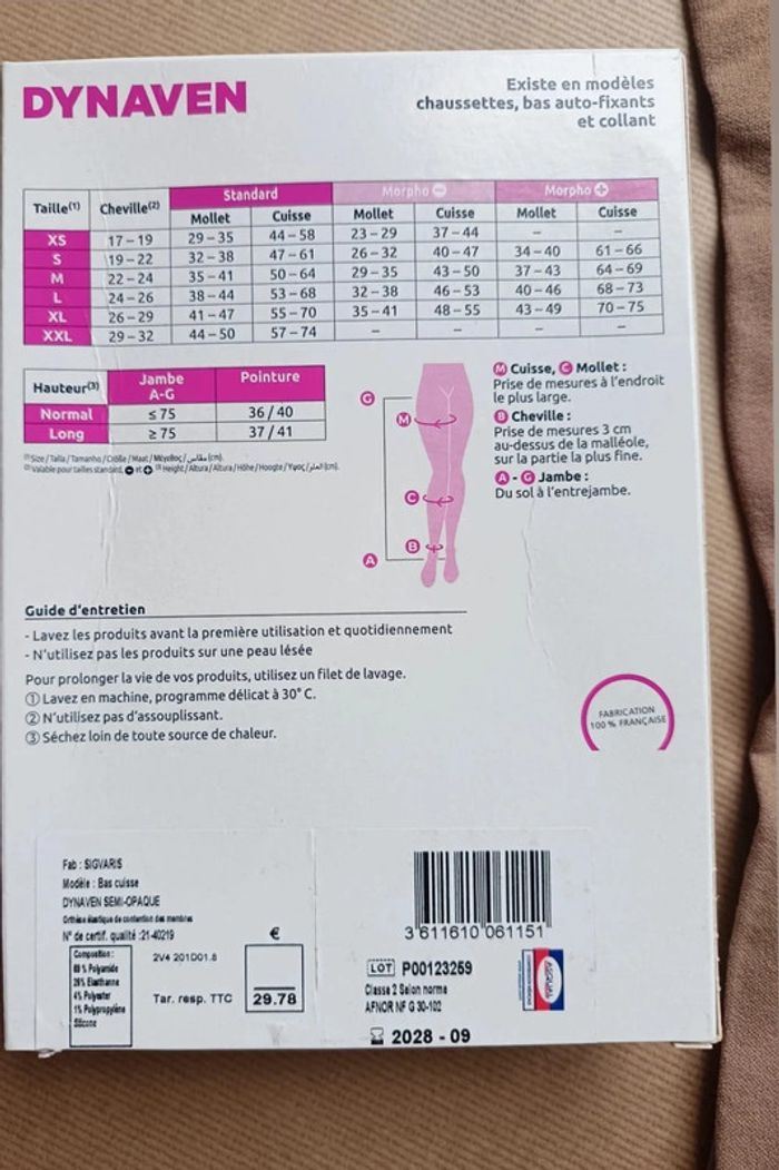 paire de bas de contention Dynaven femme XL Neuf - photo numéro 4