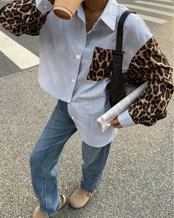 Chemise longue léopard