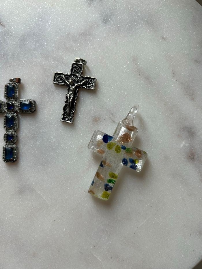 Lot de 3 pendentifs croix - photo numéro 3
