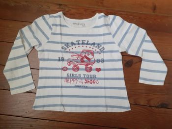 Sweet rayé bleu motif patin à roulettes pailleté