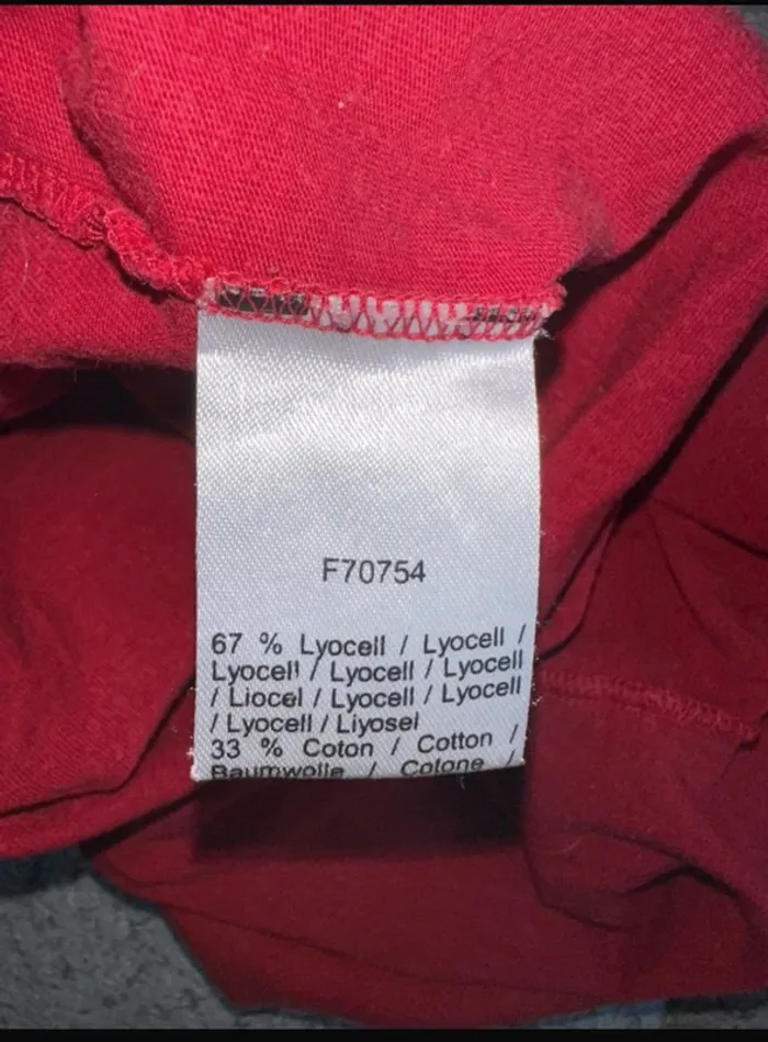 T shirt manches longues pull fin col v bordeaux rouge vin Lacoste - photo numéro 6