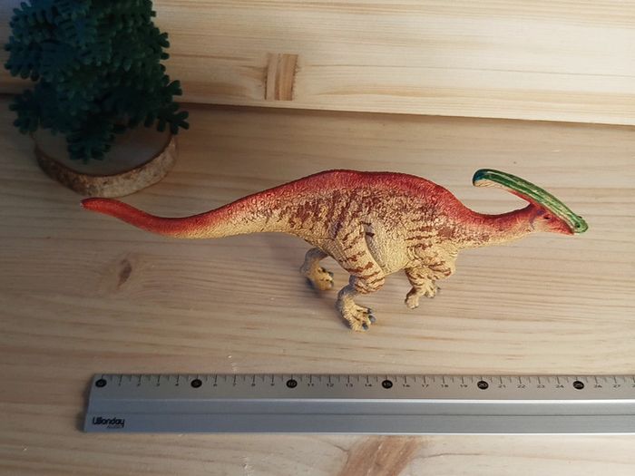 Schleich Parapholosaurus Dinosaure Orange beige et vert - photo numéro 5