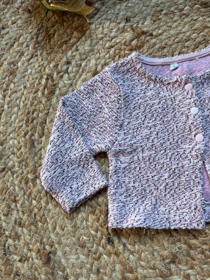 🌺Bolero rose effet pied de poule Taille 6mois🌺 - photo numéro 3