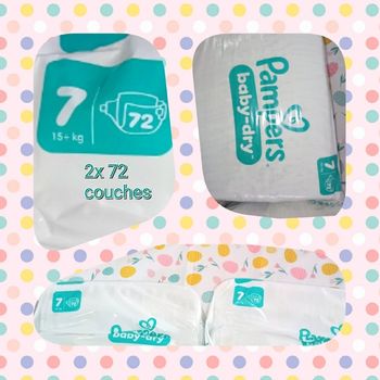 Lot de 144 couches pampers taille 7 + cadeau