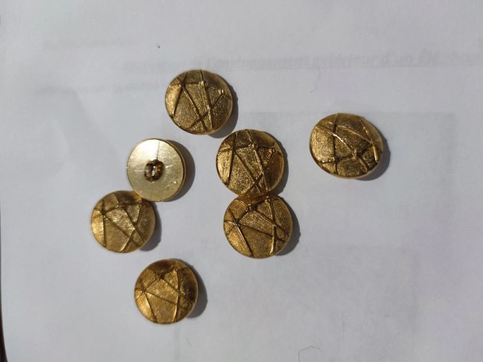 🌺 Lot de 7 boutons doré anciens