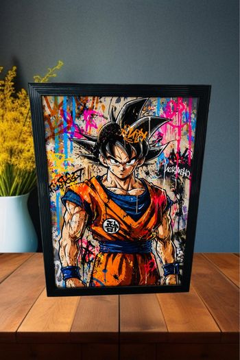 Cadre San goku dragon ball z street art 